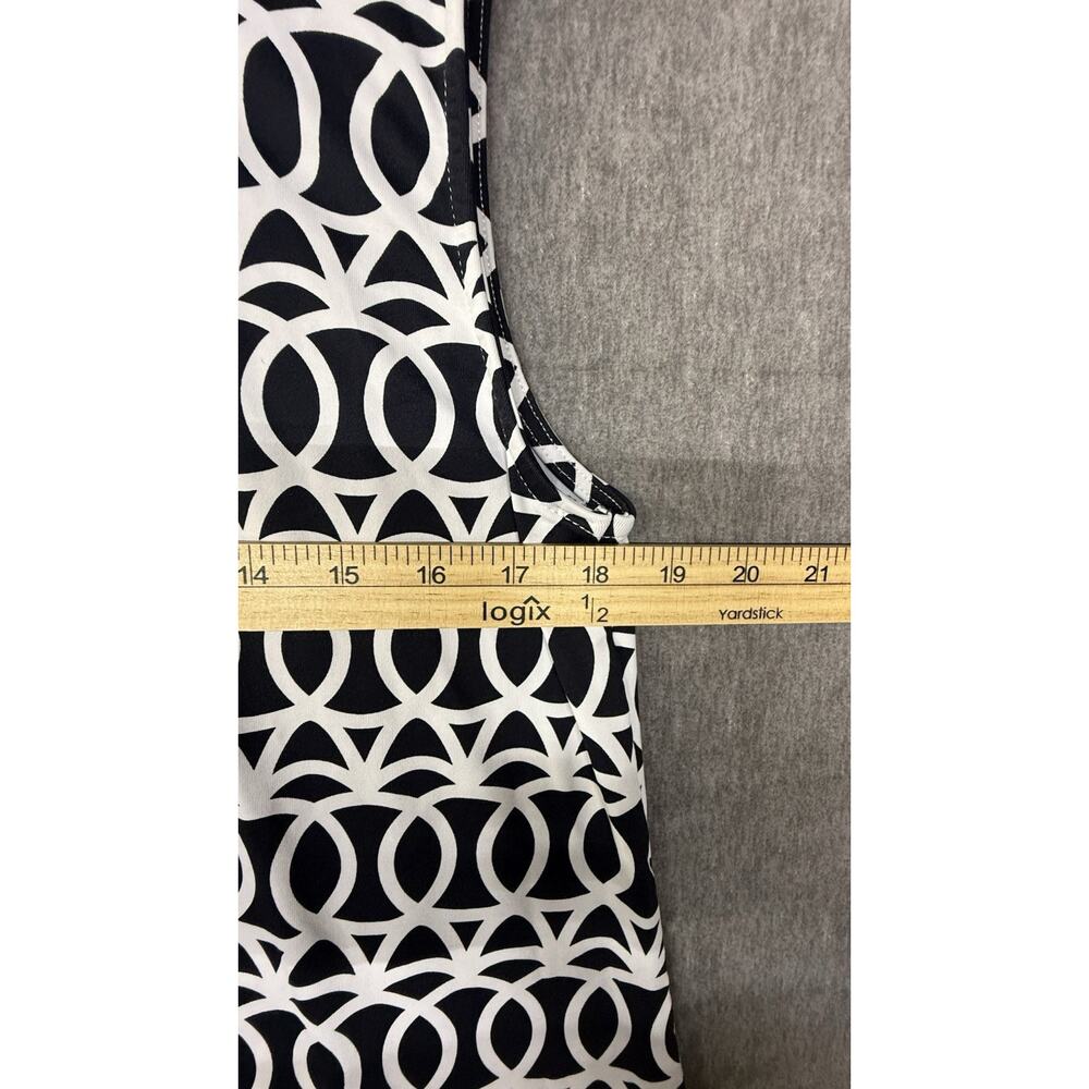 Lulu B Dress Womens XL Geometric 3/4 Zip Black White Stretch Knee Length - Picture 6 of 7